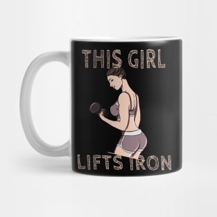 Bodybuilder Woman with Dumbbells Mug